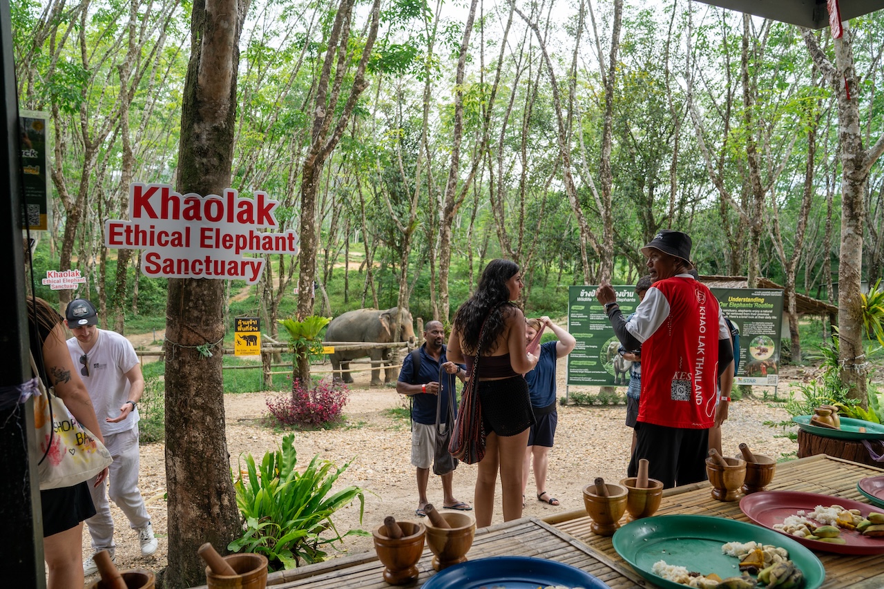 Preparing elephant snacks with tamarind, bananas, salt and rice husk